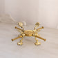 Small Brass Adjustable Bowl or Plate Stand with Fancy Designs