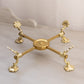 Small Brass Adjustable Bowl or Plate Stand with Fancy Designs