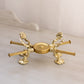 Small Brass Adjustable Bowl or Plate Stand with Fancy Designs