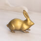 Small Brass Bunny Rabbit Figurine with Ears Up