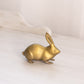 Small Brass Bunny Rabbit Figurine with Ears Up