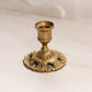 Small Brass Candleholder with Fancy Designs on Base
