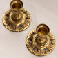 Small Brass Candleholder with Fancy Designs on Base