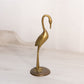 Small Brass Crane with Head Down Figurine