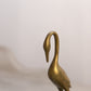 Small Brass Crane with Head Down Figurine