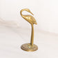 Small Brass Crane with Head Looking Back Figurine