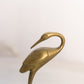 Small Brass Crane with Head Looking Back Figurine