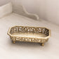 Medium Rectangular Brass Dish with 4 Toes and Ornate Designs