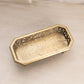 Medium Rectangular Brass Dish with 4 Toes and Ornate Designs