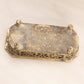 Medium Rectangular Brass Dish with 4 Toes and Ornate Designs