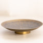 Small Brass Dish with Fancy Floral Designs Black Details