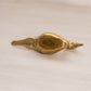 Small Brass Duck Figurine with Detailed Wings and Long Tail