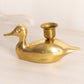 Small Brass Duck Taper Candleholder