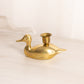 Small Brass Duck Taper Candleholder