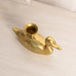 Small Brass Duck Taper Candleholder