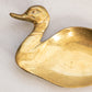 Small Brass Duck Trinket Dish with Beak Tilted Up