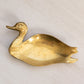 Small Brass Duck Trinket Dish with Beak Tilted Up