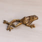 Small Brass Laying Frog Figurine