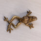 Small Brass Laying Frog Figurine