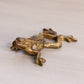 Small Brass Laying Frog Figurine