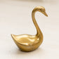 Small Brass Swan with Head Down Figurine