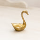 Small Brass Swan with Head Down Figurine