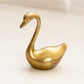 Small Brass Swan with Head Down Figurine