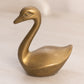 Small Brass Swan with Head Straight Figurine