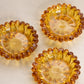 Small Circular Amber Glass Flower Dish