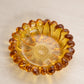 Small Circular Amber Glass Flower Dish