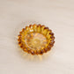 Small Circular Amber Glass Flower Dish