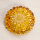 Small Circular Amber Glass Flower Dish