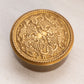 Small Circular Brass Lidded Jar with Fancy Designs on Lid