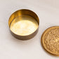 Small Circular Brass Lidded Jar with Fancy Designs on Lid