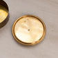 Small Circular Brass Lidded Jar with Fancy Designs on Lid