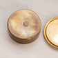 Small Circular Brass Lidded Jar with Fancy Designs on Lid