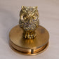 Small Circular Brass Owl Swinging Magnifying Glass