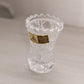 Small Clear Crystal Glass Cane Pattern Toothpick Holder