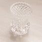Small Clear Crystal Glass Toothpick Holder with Sawtooth Edge