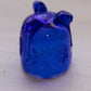 Small Cobalt Blue Glass Toothpick Holder with Strawberry Designs