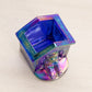 Small Cobalt Blue Iridescent Glass Dog in Doghouse Toothpick Holder