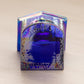 Small Cobalt Blue Iridescent Glass Dog in Doghouse Toothpick Holder