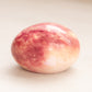 Small Cranberry Pink Stone Egg with Flat Side