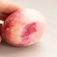 Small Cranberry Pink Stone Egg with Flat Side