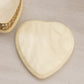 Small Cream Alabaster Heart Shaped Lidded Box with Gold-Tone Accents