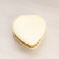 Small Cream Alabaster Heart Shaped Lidded Box with Gold-Tone Accents