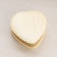 Small Cream Alabaster Heart Shaped Lidded Box with Gold-Tone Accents