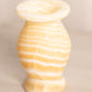 Small Cream Stone Vase with White Stripes