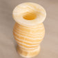 Small Cream Stone Vase with White Stripes