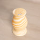 Small Cream Stone Vase with White Stripes
